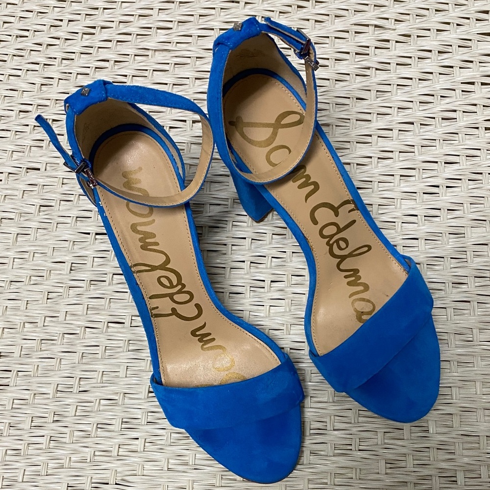 Sam Edelman Bright Blue Ankle Strap Heels